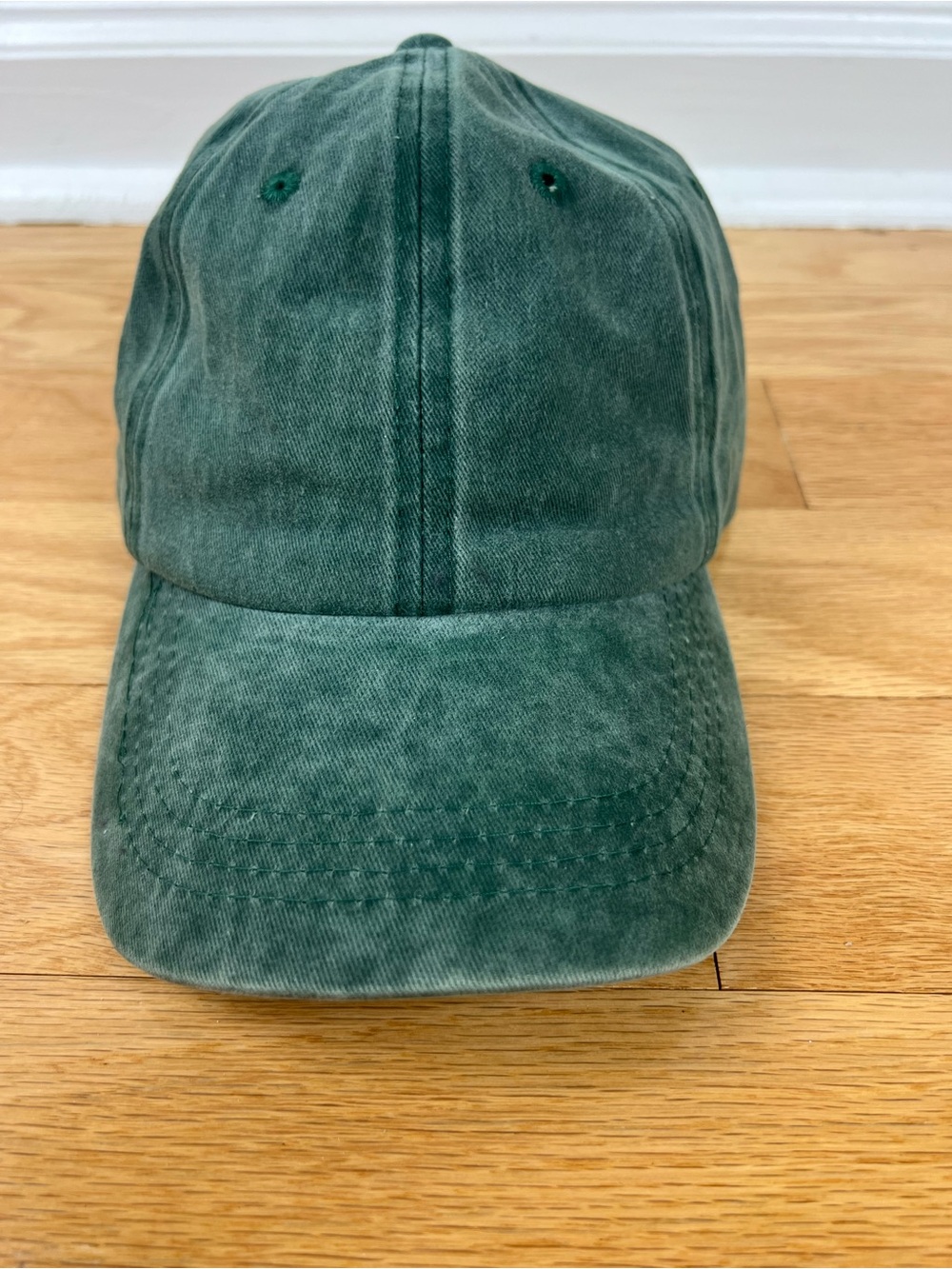 Brooks Brothers Forest Green Washed Cotton Baseball Cap Hat Size L/XL